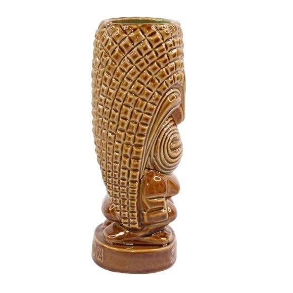 The Jungle Bird  Tiki Mug From Sacramento CA 1st Edition Glossy Brown Glaze - Picture 7 of 11